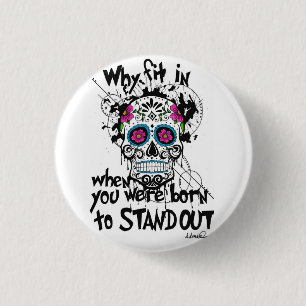 Sugar Skull & Graphics Pin Badge Button