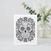 Sugar Skull Halloween Color-In Briefkaart (Staand voorkant)