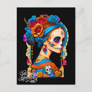 Sugar Skull Halloween, Dia de los Muertos Briefkaart