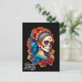 Sugar Skull Halloween, Dia de los Muertos Briefkaart (Staand voorkant)