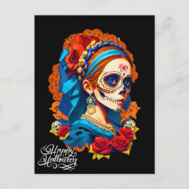Sugar Skull Halloween, Dia de los Muertos Briefkaart