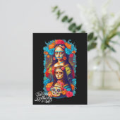 Sugar Skull Halloween, Dia de los Muertos Briefkaart (Staand voorkant)