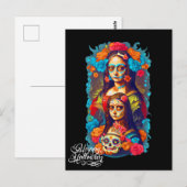 Sugar Skull Halloween, Dia de los Muertos Briefkaart (Voorkant / Achterkant)