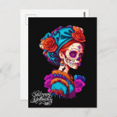 Sugar Skull Halloween, Dia de los Muertos Briefkaart (Voorkant / Achterkant)