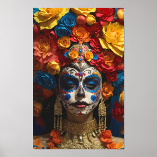 Sugar Skull Halloween, Dia de los Muertos Poster