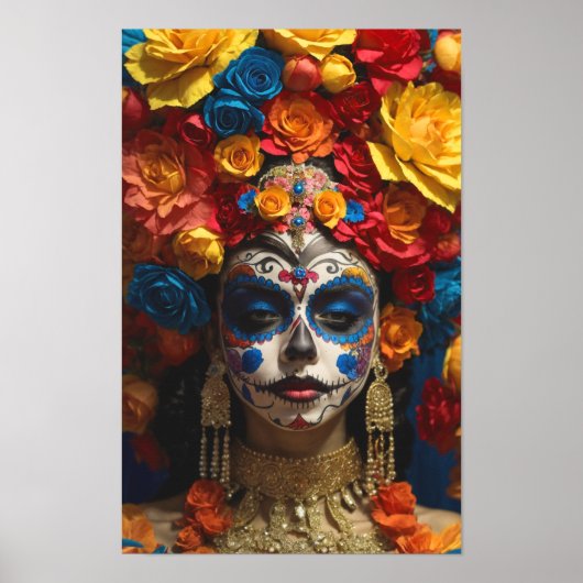 Sugar Skull Halloween, Dia de los Muertos Poster (Voorkant)