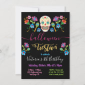 Sugar Skull Halloween Fiesta BIrthday Party Kaart (Voorkant)