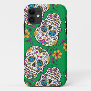 Sugar Skull Halloween Green Case-Mate iPhone Case