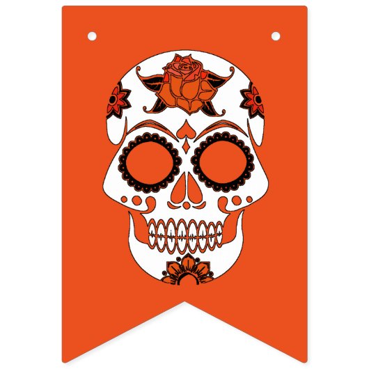 Sugar Skull Halloween Party Bunting Banner (Tweede vlag)