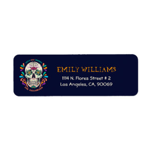 Sugar Skull Halloween Party Invitation Etiket