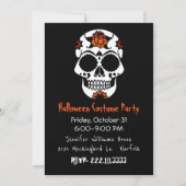 Sugar Skull Halloween Party Invitation Kaart (Voorkant)