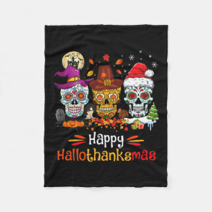 Sugar Skull Halloween Thanksgiving Halloween Fleece Deken