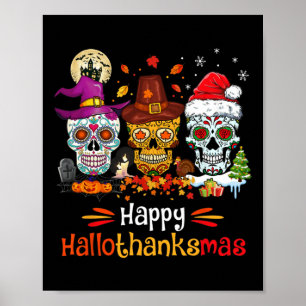 Sugar Skull Halloween Thanksgiving Halloween Poster