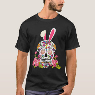 Sugar Skull Happy paashaas-oorlogen, Mexicaanse sc T-shirt