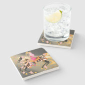 Sugar Skull Horse & Lady Stone Coaster Stenen Onderzetter (Zijkant)