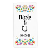 Sugar Skull Hot Sauce Mexicaanse Fiesta Labels (Voorkant)