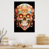 Sugar Skull Images Bright Smiling Guy on a Wall Poster (Keuken)