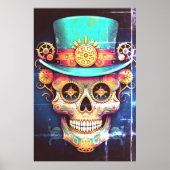 Sugar Skull Images Cool Guy in a Cool Hat on Wall Poster (Voorkant)