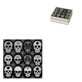  Sugar Skull Ink Stamp Day of the Dead Rubberstempel