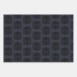 Sugar Skull Inpakpapier, Dia de los muertos Inpakpapier Vel
