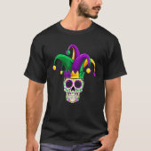 Sugar Skull Jester Kostuum Mardi Gras, Volwassen M T-shirt (Voorkant)