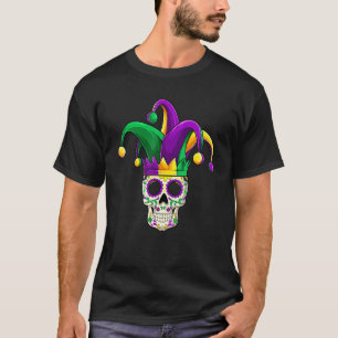 Sugar Skull Jester Kostuum Mardi Gras, Volwassen M T-shirt
