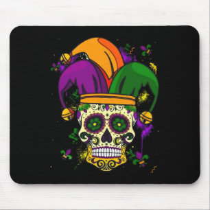 Sugar Skull Jester Pet Mardi Gras Vet Dinsdag Carn Muismat