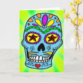 Sugar Skull-Kaart Kaart (Gele Bloem)