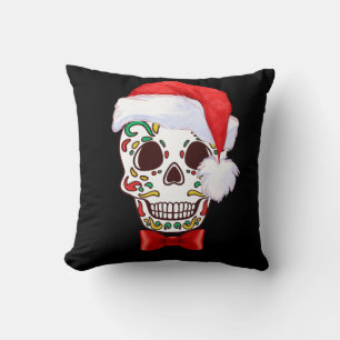 Sugar Skull Kerstkussen met Santa Hat Kussen