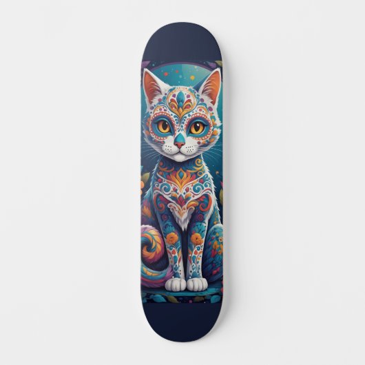 Sugar Skull Kitty Persoonlijk Skateboard (Voorkant)