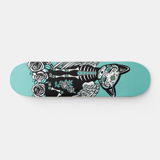 Sugar Skull Kitty Persoonlijk Skateboard (Horizontaal)