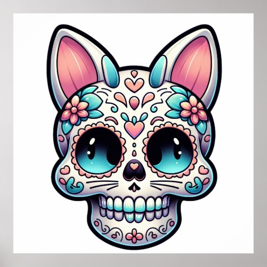 Sugar Skull Kitty Poster (Voorkant)