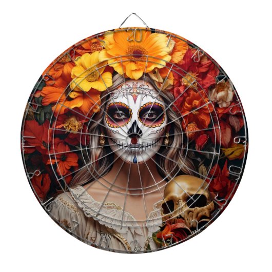 Sugar Skull Lady Dartboard Dartbord (Voorkant)