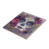 Sugar Skull Lady Face Day Of The Dead Ceramic Tile Tegeltje (Zijkant)