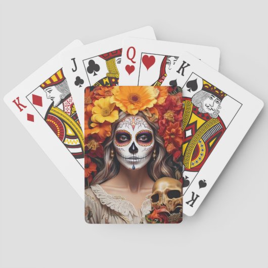 Sugar Skull Lady Klassieke speelkaarten (Achterkant)