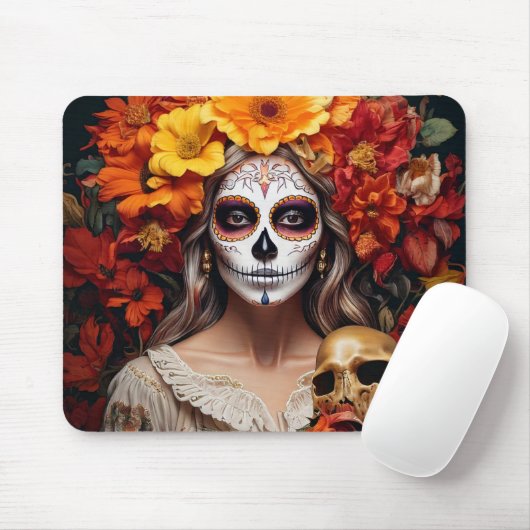 Sugar Skull Lady Mousepad Muismat (Met muis)