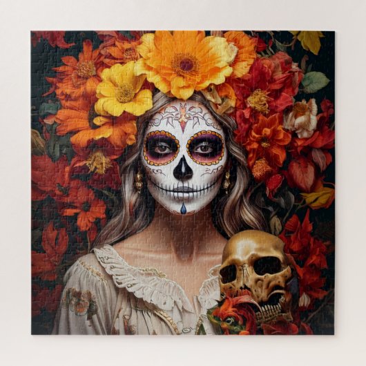Sugar Skull Lady Puzzle Legpuzzel (Verticaal)