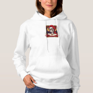 Sugar Skull Lady Red Roses Hoodie