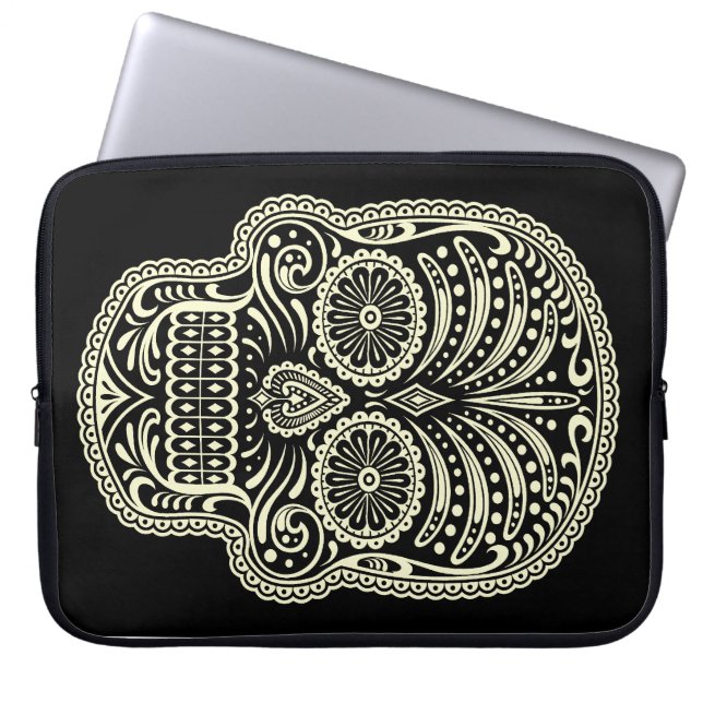 Sugar Skull-laptoptas Laptop Sleeve (Voorkant)