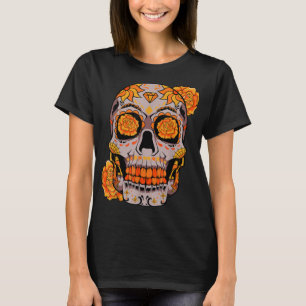 Sugar Skull Lazy Halloween Costume Cool Mexican Bo T-shirt