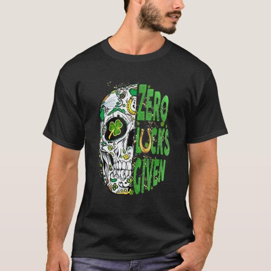Sugar Skull Leprechaun Hat St Patricks Day of Dead T-shirt (Voorkant)