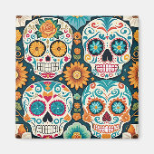 Sugar Skull Magnet Illustratie (Voorkant)