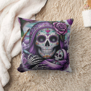 Sugar Skull Mama en Baby Kussen