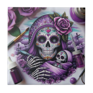 Sugar Skull Mama Tegeltje