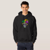 Sugar Skull Mardi Gras Party Apparel Men Women Kid Hoodie (Voorkant volledig)