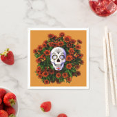 Sugar Skull Marigold Dia de Los Muertos Halloween Servet (Insitu)
