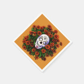 Sugar Skull Marigold Dia de Los Muertos Halloween Servet (Hoek)