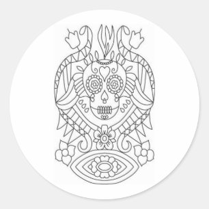 Sugar Skull Matte Kleur Jezelf Stickers