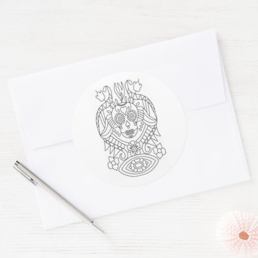 Sugar Skull Matte Kleur Jezelf Stickers (Envelop)