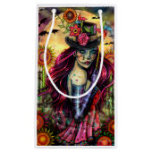 Sugar Skull Meisje Fantasy Halloween Kunst Klein Cadeauzakje (Voorkant)